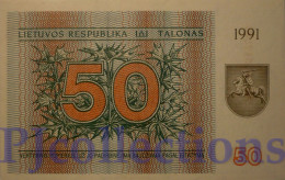 LITHUANIA 50 TALONAS 1991 PICK 37b UNC - Lituania