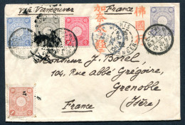 RC 25553 JAPON 1902 POSTAL STATIONARY COVER / LETTRE SENT TO GRENOBLE FRANCE VIA VANCOUVER CANADA - Covers & Documents