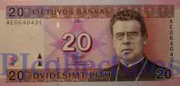 LITHUANIA 20 LITU 2001 PICK 66 UNC - Lithuania