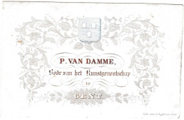 Belgique "Carte Porcelaine" Porseleinkaart, P. Van Damme, GENT, Dim:130 X 84mm - Cartes Porcelaine