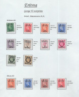 George Vl  Low Values (14) Overprinted     B. A. Eritrea  MINT - Unused Stamps