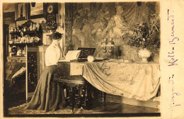 La Trinité Sur Mer * Carte Photo 1908 * Marguerite KOLB BERNARD Dans Sa Villa Ou Château - La Trinite Sur Mer