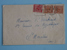 BU16 ALGERIE FRANCE  BELLE  LETTRE 1928 A ST MARCELLIN FRANCE  +PAIRE DE TP + AFF.  PLAISANT ++ - Briefe U. Dokumente
