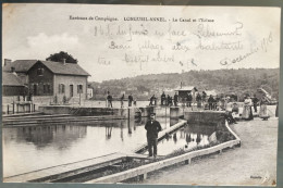 Longueil Annel Le Canal Et L'écluse. TRES ANIMEE. Envoyé Par Un Soldat Au Front à Ses Parents (1916) - Longueil Annel