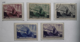 BELGIQUE 1938 Serie Complète Conférence Aeropostale Européenne Yvert 466 / 470 Neuve */ O , TB - Andere & Zonder Classificatie