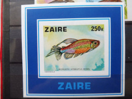 Zaire Bl Bloc Blok 25 Non Dentelé Ongetand  Poissons Vissen Neuf ** Mnh  ( 1978 ) - Nuovi