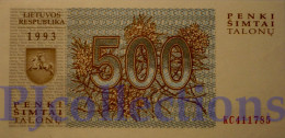 LITHUANIA 500 TALONU 1993 PICK 46 UNC - Lithuania