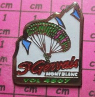 3017 Pin's Pins / Beau Et Rare / SPORTS / PARACHUTISME PARACHUTE ST GERVAIS MONT BLANC VOL 4807 - Parachutting