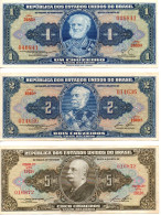 Brasile - Banconote Da 1, 2 E 5 Cruzeiros - Ottimo Stato - Brésil