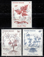 F P+ Polynesien 1988 Mi 515-17 Heilpflanzen - Used Stamps