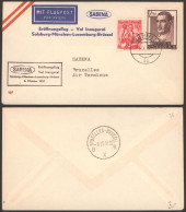 AUSTRIA 1957 PRIMER VUELO SABENA SALZBURG MUNCHEN LUXEMBURG BRUSSEL CON LLEGADA - Other & Unclassified