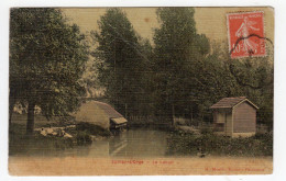 CPA Colorisée Et Tramée Epinay Sur Orge 91 Essonne Le Lavoir Lavandières Petite Animation éditeur A Breger - Epinay-sur-Orge