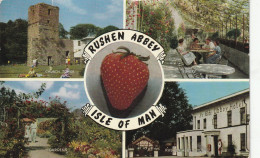 RUSHEN ABBEY MULTI VIEW . SLOGAN - Ile De Man