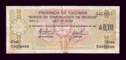 Argentina Tucumán 10 Centavos 1985 Pick S2701a Bc/Mbc F/Vf - Argentine