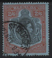 Bermuda (A40) 1938 King George VI Portrait. 2s.6d. Black And Red On Blue. Used. Hinged. - Bermuda