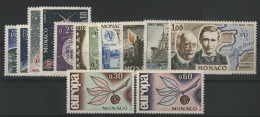 MONACO ANNEE COMPLETE 1965 Cote 21 € Neufs ** MNH N° 664 à 676 Soit 13 Timbres - Años Completos