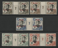 Cinq Paires Différentes Avec Millésime "7" N° 49 à 43 Neuves * (MH) Cote 74 €. TB - Unused Stamps