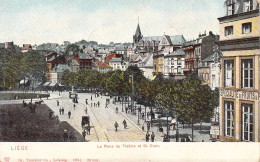 BELGIQUE - LIEGE - La Place Du Théâtre Et St Croix - Carte Postale Ancienne - Lüttich