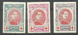 BELGIUM Belgien Belgique 1915 Michel 110 - 112 MNH Red Cross Rotes Kreuz - 1914-1915 Croix-Rouge