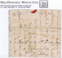 Ireland Laois 1834 Letter To Dublin Prepaid "5" With Long POST PAID Of Portarlington, And PORTARLINGTON/34 Mileage - Prefilatelia