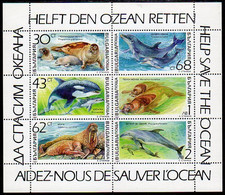 BULGARIA 1991 Marine Mammals Sheetlet MNH / **.  Michel 3959-64 Kb - Ungebraucht