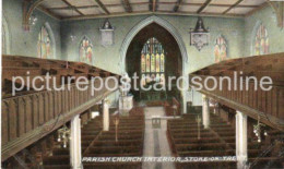 PARISH CHURCH INTERIOR STOKE ON TRENT OLD COLOUR POSTCARD STAFFORDSHIRE - Stoke-on-Trent