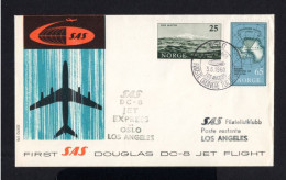 S4608-NORWAY-AIRMAIL COVER OSLO To LOS ANGELES (usa).1960.NORGE.First Jet Flight - Covers & Documents