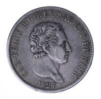 Royaume De Sardaigne - 5 Lire Charles Félix 1827 - Gênes - Piamonte-Sardaigne-Savoie Italiana
