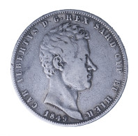 ROYAUME DE SARDAIGNE 5 Lire Charles Albert 1849 Genes - Piamonte-Sardaigne-Savoie Italiana