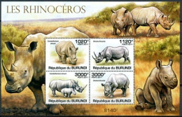 Burundi 2011 MNH SS, Rhino, Wild Animals - Rhinoceros