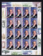 INDIA-2002- DHIRUBHAI AMBANI- SHEETLET- DRY PRINT+ RETOUCHING OF HIS NAME -MINOR COLOR SHIFT- MNH- SCARCE- IE-52 - Errors, Freaks & Oddities (EFO)