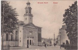 Assen - Groote Kerk Met Mensen - 1911 - Assen