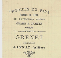 1882 ENTETE Grenet Négociant  à Gannat Allier Pour Baudot Briqueterie Devenue Musée à Ciry Le Noble Saone Et Loire - 1800 – 1899