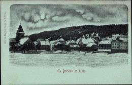 Clair De Lune CPA La Brevine Kanton Neuenburg, Blick Auf Den Ort, Winterszene - La Brévine