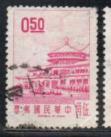 CHINA REPUBLIC CINA TAIWAN FORMOSA 1968 SUN YAT-SEN CHUNGSHAN BUILDING YANGMINGSHAN 50c USED USATO OBLITERE' - Oblitérés