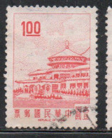 CHINA REPUBLIC CINA TAIWAN FORMOSA 1968 SUN YAT-SEN CHUNGSHAN BUILDING YANGMINGSHAN 1$ USED USATO OBLITERE' - Usados