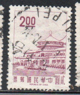 CHINA REPUBLIC CINA TAIWAN FORMOSA 1968 SUN YAT-SEN CHUNGSHAN BUILDING YANGMINGSHAN 2$ USED USATO OBLITERE' - Oblitérés