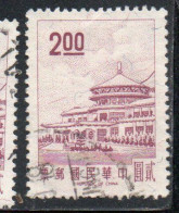 CHINA REPUBLIC CINA TAIWAN FORMOSA 1968 1975 SUN YAT-SEN CHUNGSHAN BUILDING YANGMINGSHAN 2$ USED USATO OBLITERE' - Oblitérés