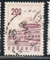 CHINA REPUBLIC CINA TAIWAN FORMOSA 1968 1975 SUN YAT-SEN CHUNGSHAN BUILDING YANGMINGSHAN 2$ USED USATO OBLITERE' - Usati