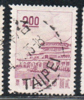 CHINA REPUBLIC CINA TAIWAN FORMOSA 1968 1975 SUN YAT-SEN CHUNGSHAN BUILDING YANGMINGSHAN 2$ USED USATO OBLITERE' - Oblitérés