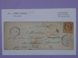 BU17   FRANCE  BELLE  LETTRE 1855 SELLES AU CHATEAU  CLAREMONT SURREY   ENGLAND +NAP.40C + AFF .INTERESSANT+ - 1853-1860 Napoléon III