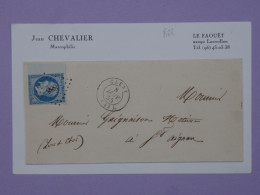 BU17  FRANCE  BELLE  LETTRE 1855  GIEN  A ORLEANS  +N°14 BORD DE FEUILLE + AFF .PLAISANT++ - 1853-1860 Napoléon III.