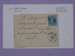 BU17  FRANCE  BELLE  LETTRE  RR 1867 PETIT BUREAU JARGEAU   A GIEN  +N°29+ AFF .PLAISANT++ - 1863-1870 Napoléon III Lauré