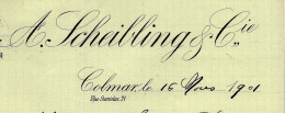 1901 ENTETE A.SCHEIBLING  à Colmar Transport Commssion Pour Vairet Baudot Briqueterie Devenue Musée Ciry Le Noble Saone - 1900 – 1949