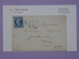 BU17  FRANCE  BELLE  LETTRE RR  1865 PETIT BUREAU MALESHERBES A SENZY  +N°22+++ AFF .PLAISANT++ - 1862 Napoleone III