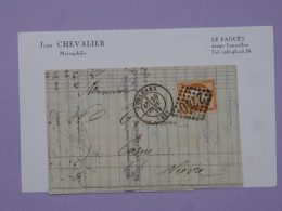 BU17  FRANCE  BELLE  LETTRE RR  1875 ORLEANS A COSNES + CERES  40C + ++ AFF .INTERESSANT++ - 1871-1875 Ceres