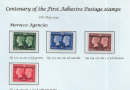 Gb 1940-   Centenary Of First Ahesive Stamps   OVERPRINTD Morocco Agencies (4)   Mounted Mint  - See Notes & Scans - Neufs