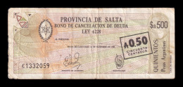 Argentina Salta 50 Centavos 1987 Pick S2606 Serie C Bc/+ F/+ - Argentine