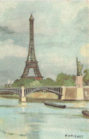 Paris * 2 Petites Cartes Illustrateur REPIQUET Repiquet * Tour Eiffel * 10.5x7cm - Autres & Non Classés