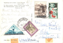 San Marino (1954) - Cartolina Per L'Austria, In Tariffa 35 Lire - Storia Postale